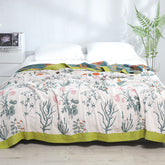 Flower Plant Cotton Reversible Soft Quilt